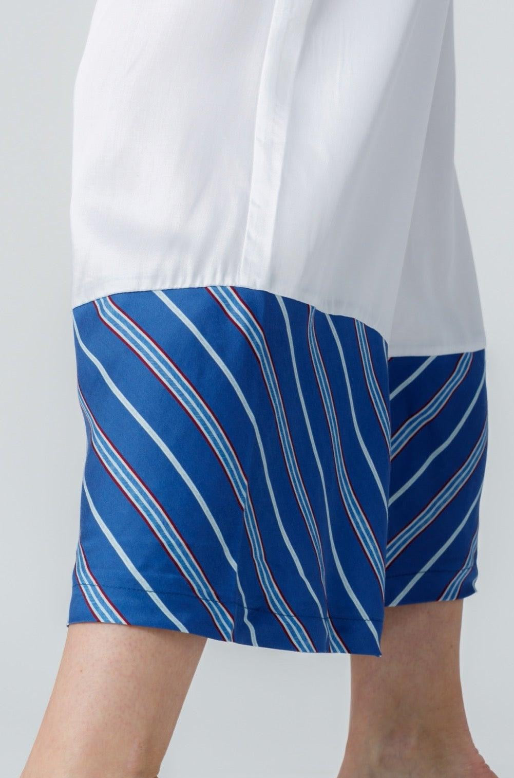 Women&#39;s Stripe Inset Cropped Pajama Pants - NOT LABELED
