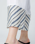 Women's Stripe Inset Cropped Pajama Pants - NOT LABELED