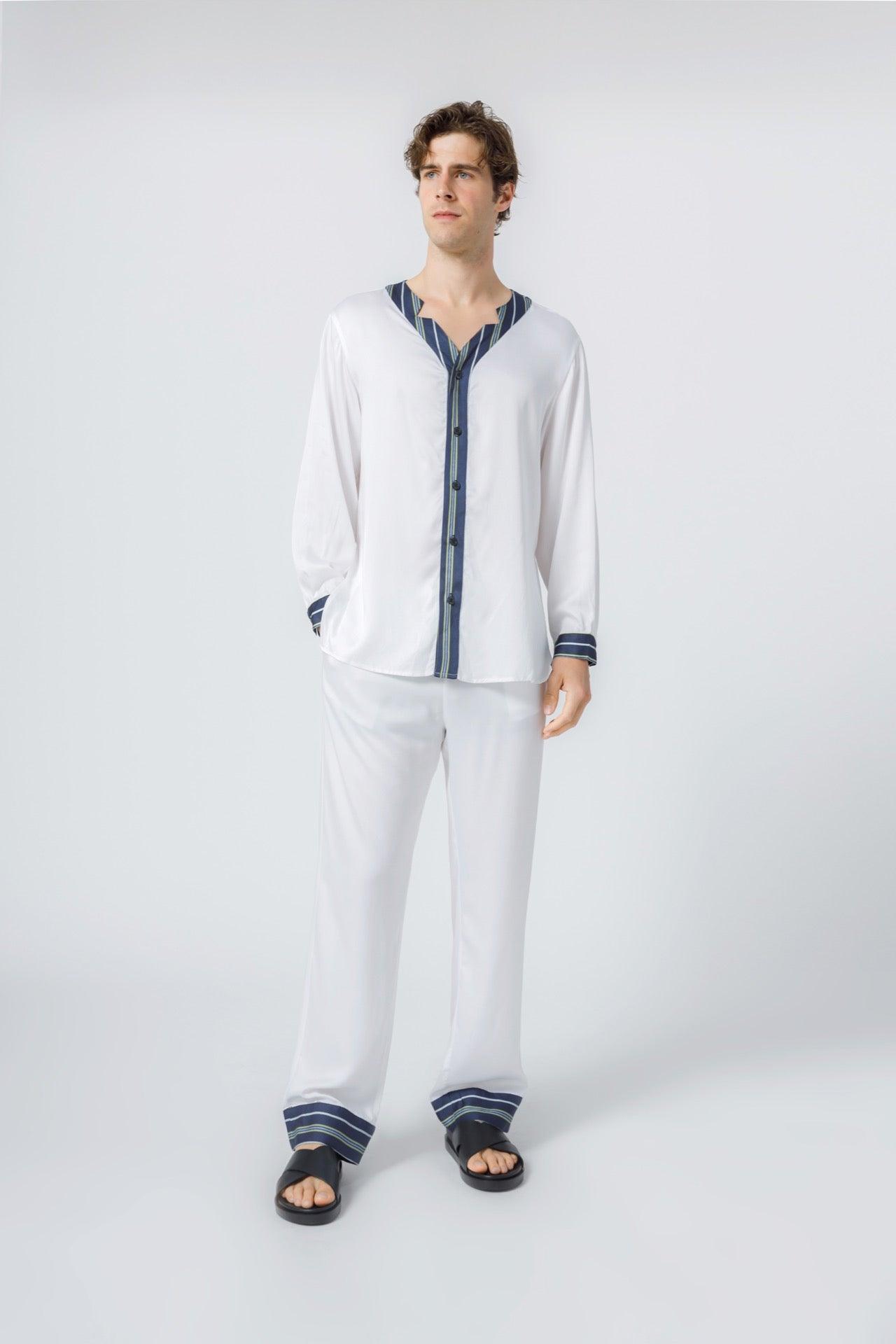 Men&#39;s Stripe Inset Pajama Pants - NOT LABELED