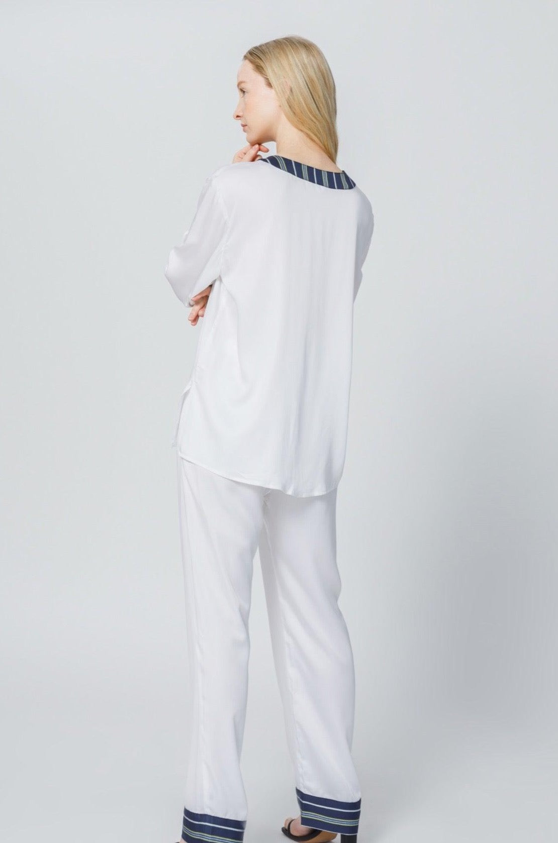 Women&#39;s Stripe Inset Pajama Pants - NOT LABELED