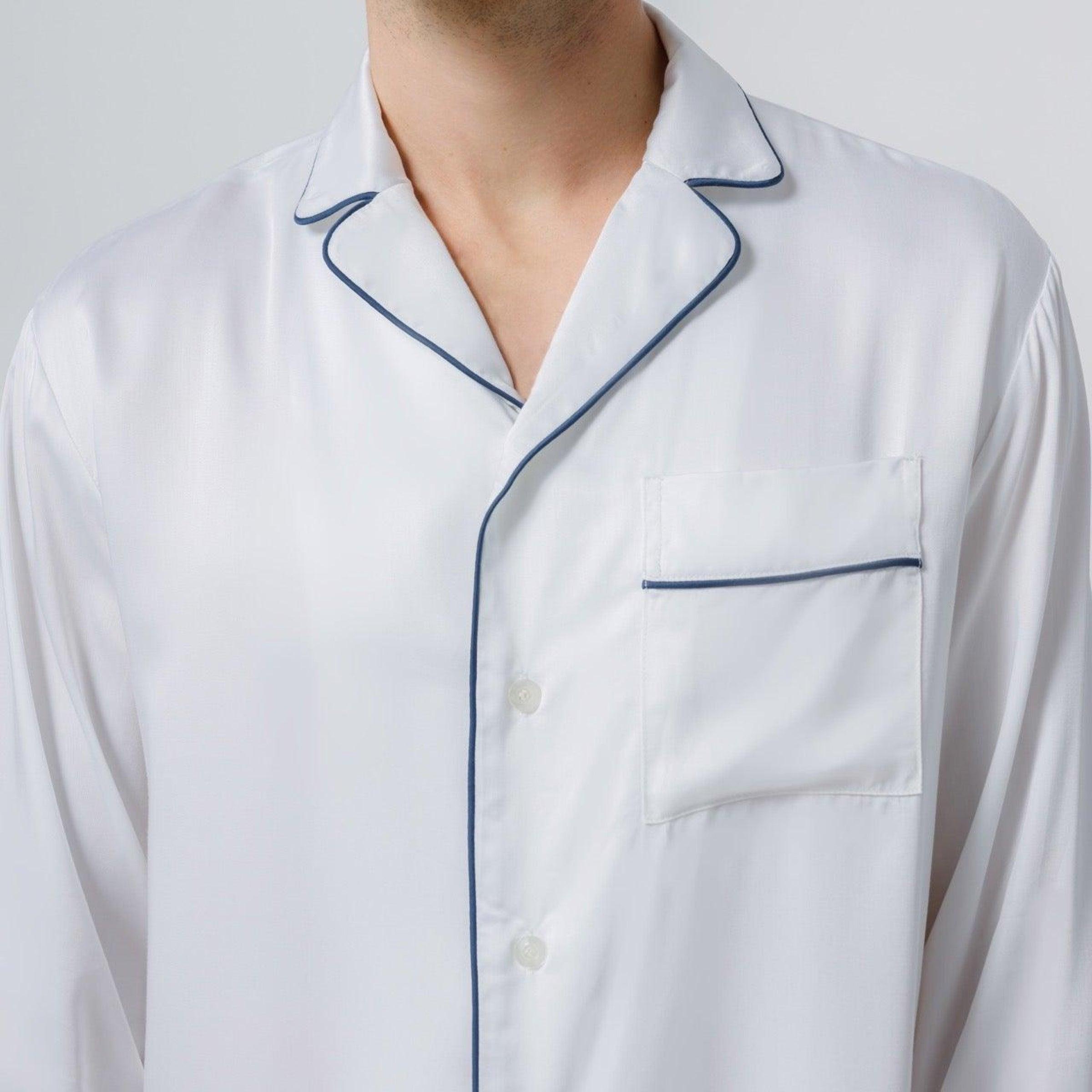 Long Sleeve Pajama Shirt White