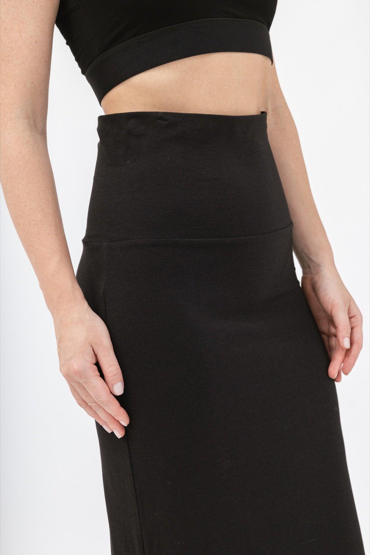 High waisted black outlet skirt on sale